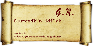 Gyurcsán Márk névjegykártya